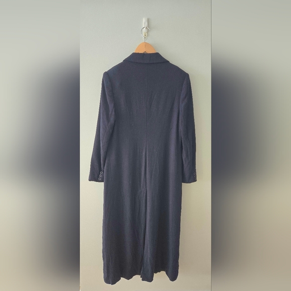 Tristan & Iseut Dark Blue Wool Long Coat - Picture 6 of 9